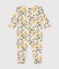 Baby-Strampler mit Blumenmuster aus Baumwolle weiss AVALANCHE/ MULTICO