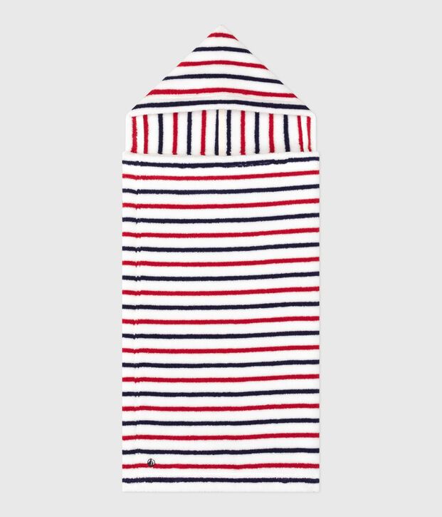 Baby-Badehandtuch aus Frottee mit Streifen weiss/vielfarbig