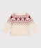 Baby-Cardigan aus Woll- und Baumwollstrick mit Herzmotiv naturfarben AVALANCHE/ AMARANTE