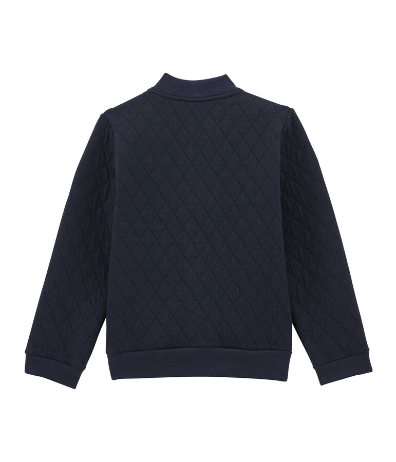 Cardigan aus gestepptem und gedoppeltem Jersey blau