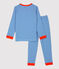 Kinderpyjama aus Baumwolle mit Ringelstreifen für Jungen blau RUISSEAU/weiss MARSHMALLOW