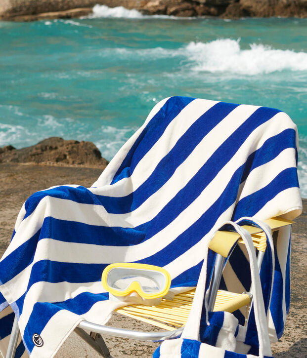 GESTREIFTES FROTTEE-STRANDTUCH vielfarbig