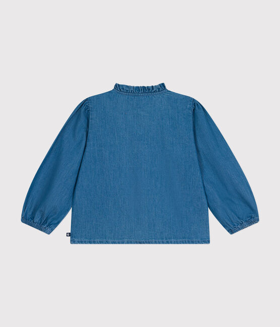 Langärmelige Bluse aus Denim für Mädchen blau DENIM CLAIR