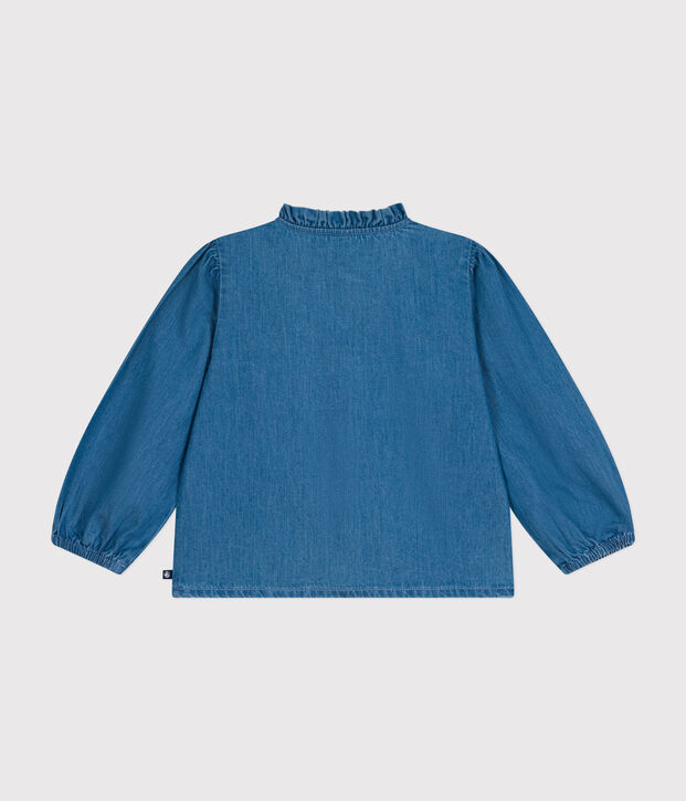 Lang&auml;rmelige Bluse aus Denim f&uuml;r M&auml;dchen blau