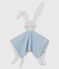 Baby-Kuschelhäschen aus Baumwolle blau ACIER/weiss MARSHMALLOW