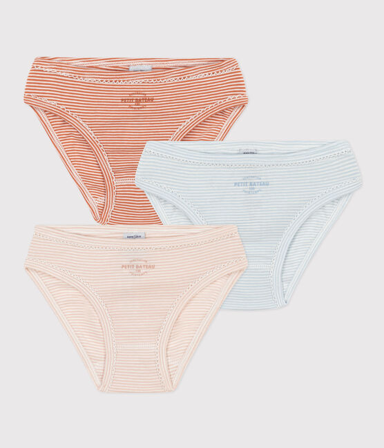 3er-Set Slips aus Baumwolle für Mädchen, mit Ringelstreifen variante 1