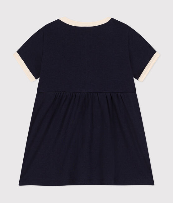 Kurzärmeliges Baby-Kleid aus Baumwolle blau SMOKING