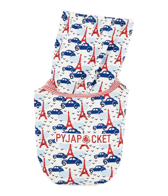 Rippstrick-Pyjama für kleine Jungen weiss MARSHMALLOW/weiss MULTICO