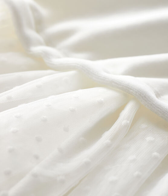 Langärmeliges Baby-Kleid für Mädchen weiss MARSHMALLOW
