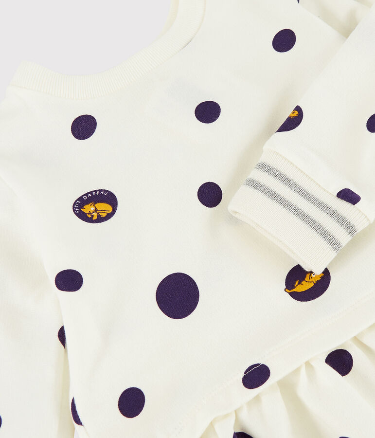 Lang&auml;rmeliges Baby-Kleid f&uuml;r M&auml;dchen weiss/vielfarbig