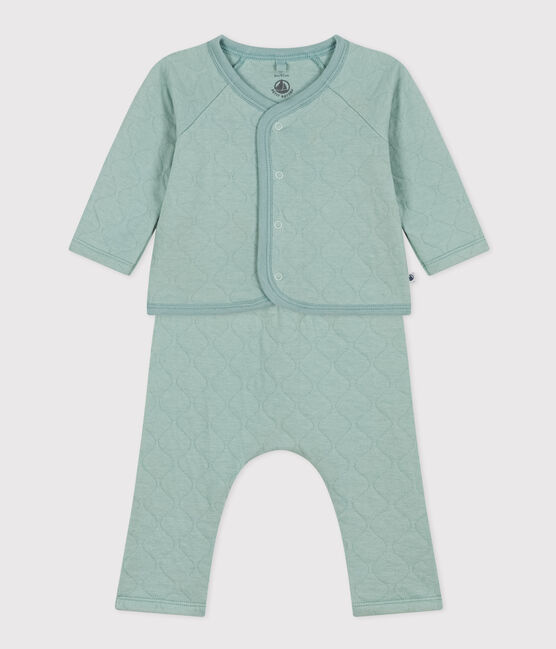 Baby-Set aus gestepptem Doppeljersey grün PAUL