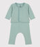 Baby-Set aus gestepptem Doppeljersey grün PAUL