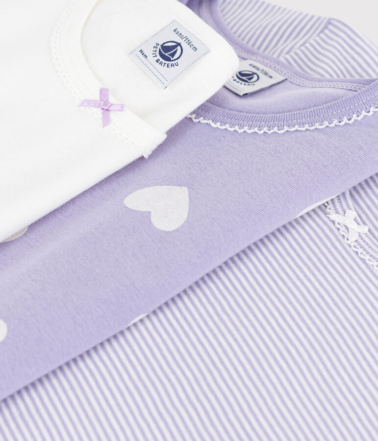 Set kurz&auml;rmelige Kinder-T-Shirts aus Baumwolle mit Herzmotiv vielfarbig