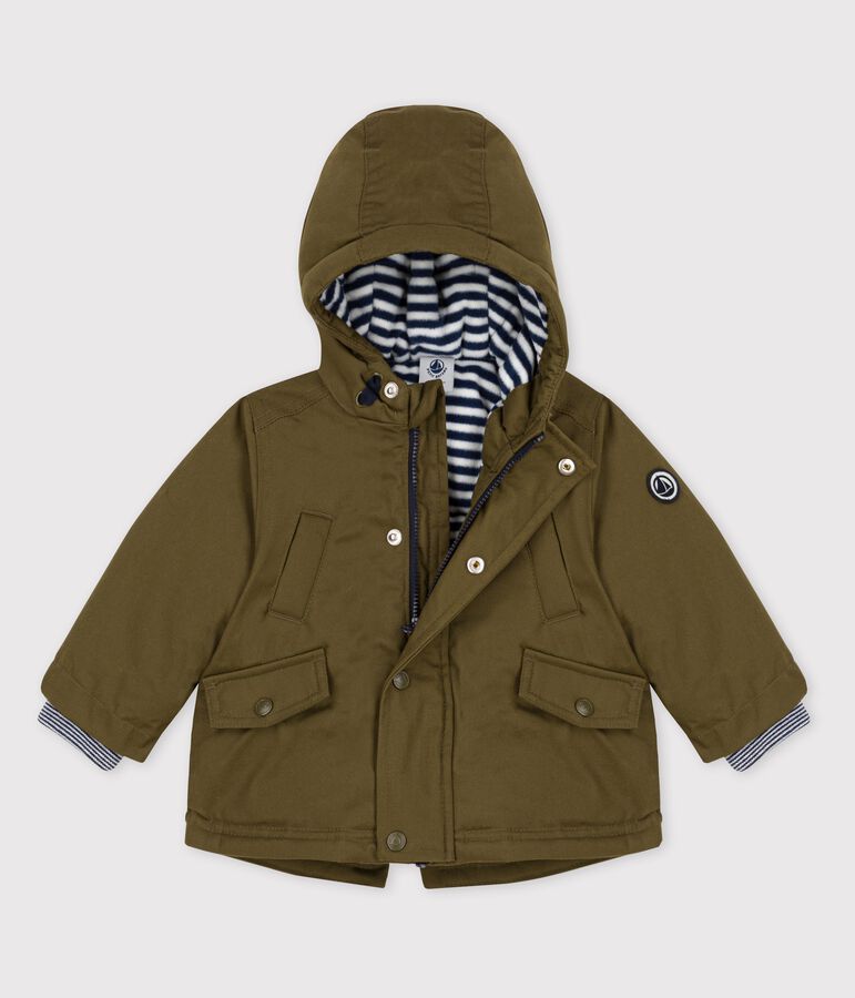 Wasseabweisende Baby-Parka gr&uuml;n MILITARY
