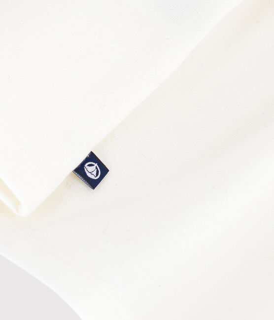 Langärmeliges Baby-T-Shirt aus Baumwolle mit Vintage-Logo weiss MARSHMALLOW