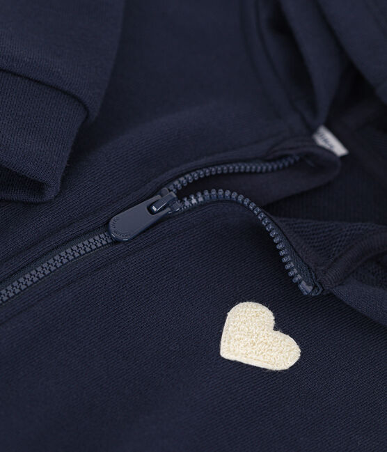 Kinder-Sweatshirt mit Reißverschluss und Kapuze aus Molton für Mädchen blau SMOKING