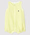 Baby-Einteiler aus Bio-Baumwoll-Popeline mit gelben Streifen gelb JAUNE/weiss MARSHMALLOW