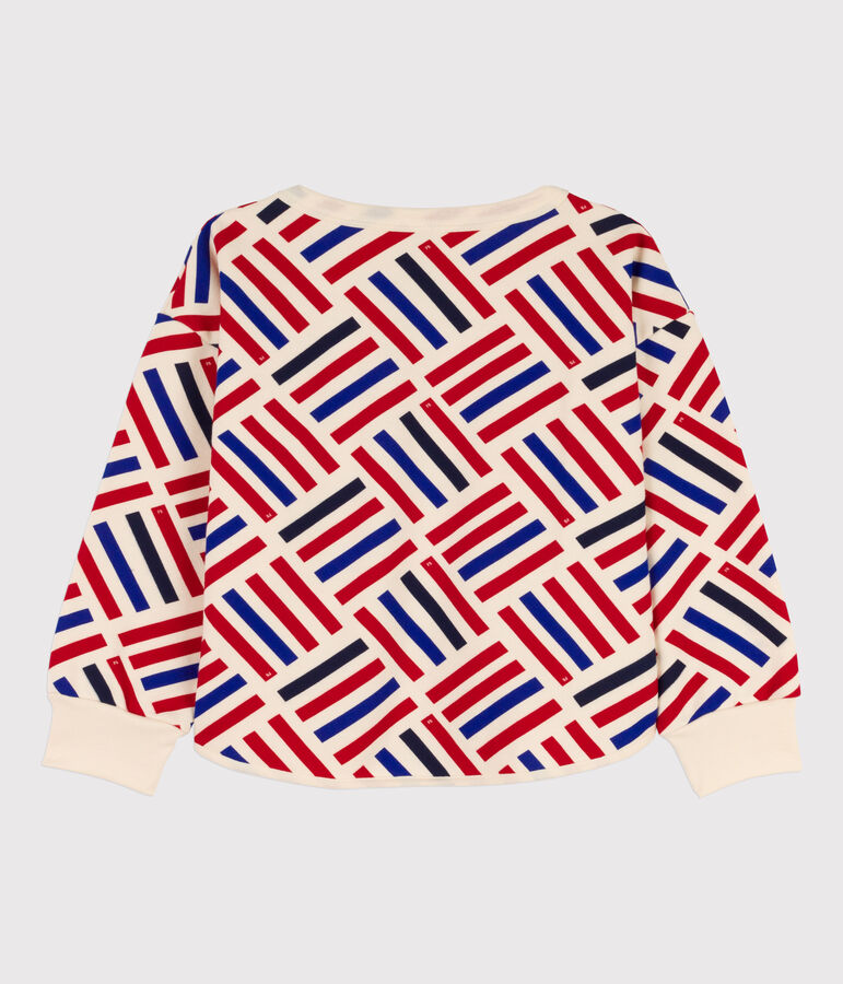 Bedrucktes Kinder-Sweatshirt aus Molton f&uuml;r M&auml;dchen / Jungen weiss AVALANCHE/ MULTICO