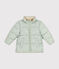 Kinder-Winterjacke mit einrollbarer Kapuze für Mädchen grün HERBIER/weiss MULTICO