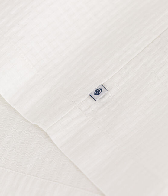 Ärmelloses Kleid aus gemusterter Baumwolle Kinder/Mädchen weiss MARSHMALLOW