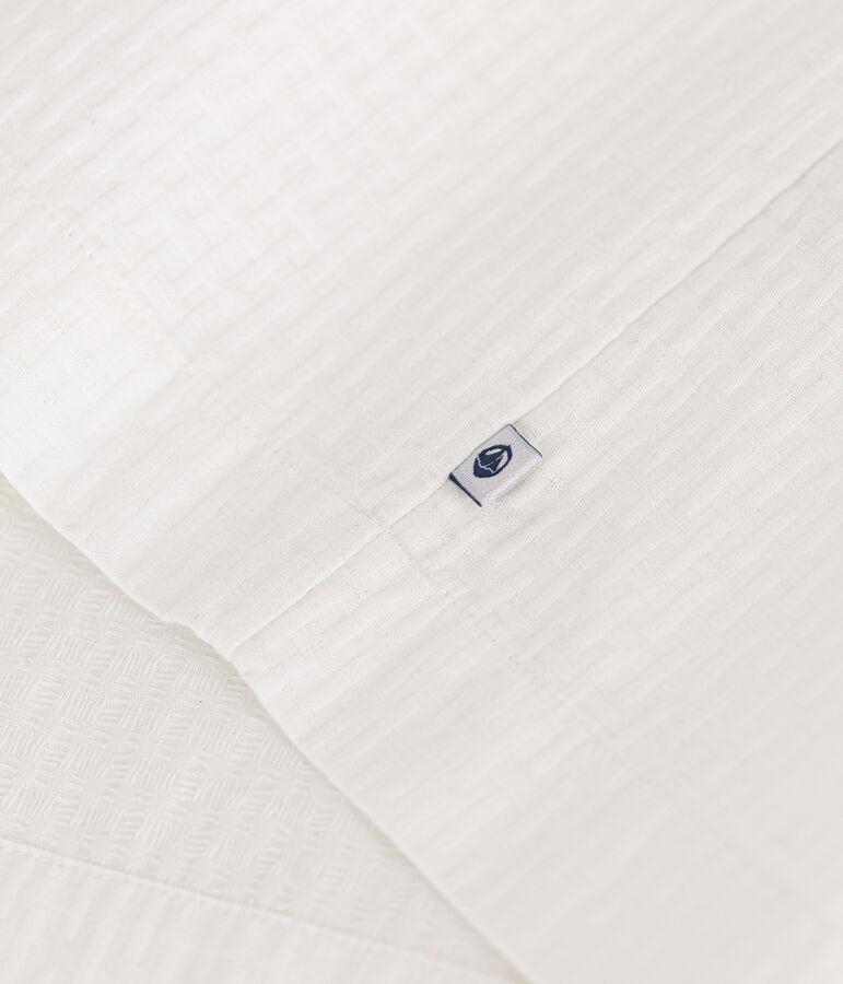 &Auml;rmelloses Kleid aus gemusterter Baumwolle Kinder/M&auml;dchen weiss MARSHMALLOW