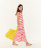 Armelloses kleid damen rosa GROSEILLER/weiss MARSHMALLOW