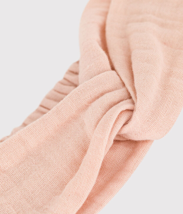 Rosa Haarband aus Musselin rosa