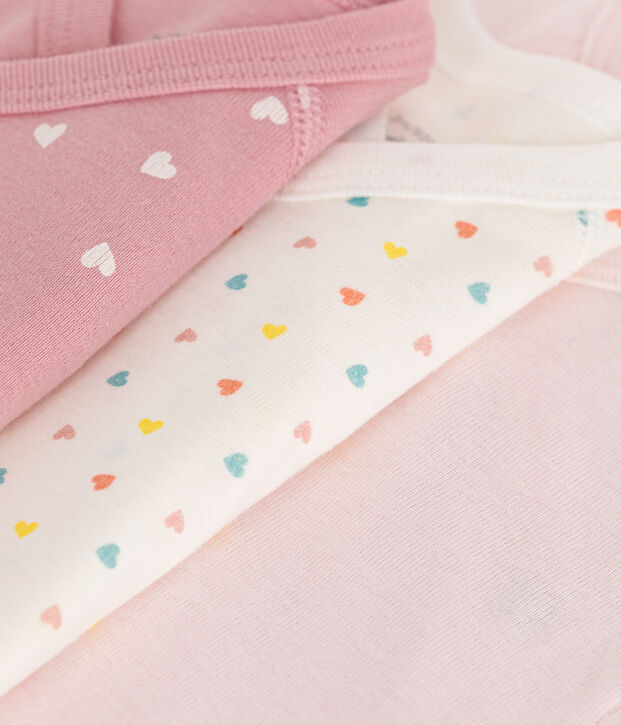 3er-Set lang&auml;rmelige Wickelbodys aus bedruckter Baumwolle vielfarbig