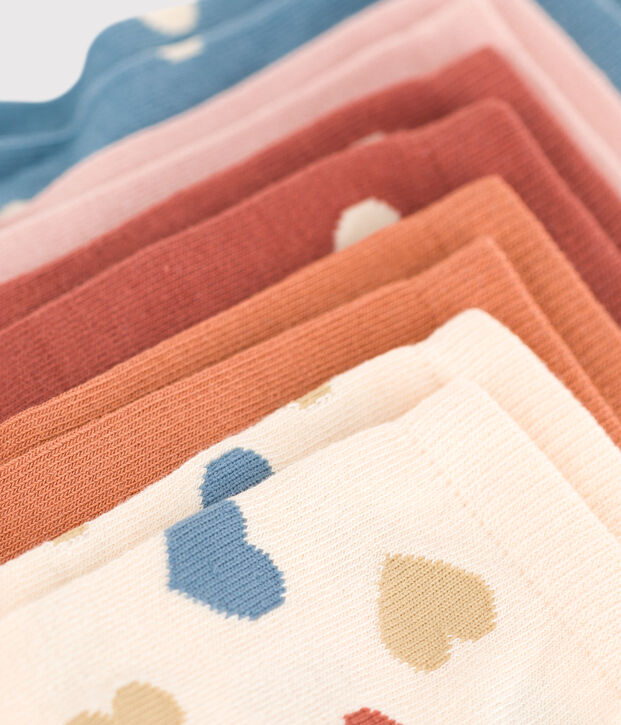 5er-Set Kindersocken mit Herzmotiv vielfarbig
