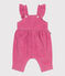 Langbeinige Baby-Latzhose aus einfarbigem Fein-Cord mit Volants  BOUDOIR