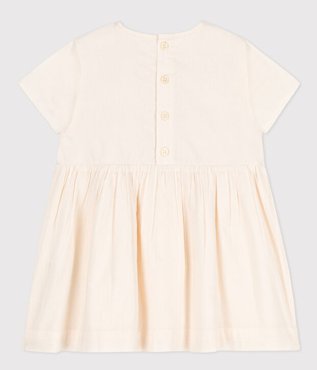 Kurz&auml;rmeliges Baby-Kleid f&uuml;r M&auml;dchen naturfarben/vielfarbig