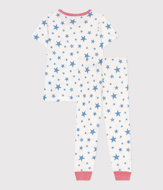 Kinder-Pyjama aus Baumwolle mit Sternmotiv weiss MARSHMALLOW/blau ALASKA