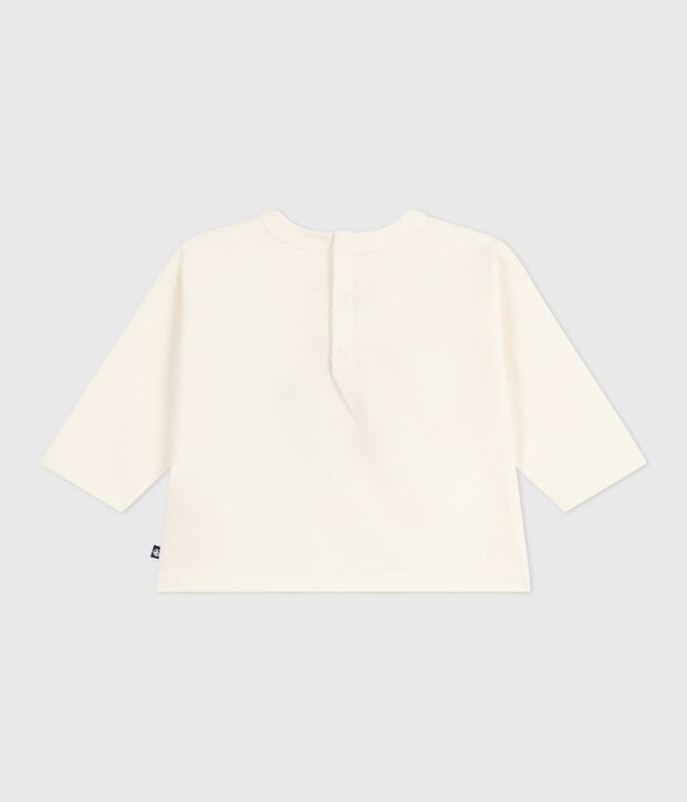 Lang&auml;rmliges Baby-T-Shirt aus Baumwolle MILK