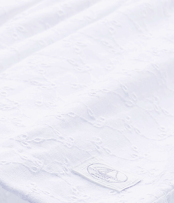 Besticktes Baby-Mädchen-Kleid weiss ECUME