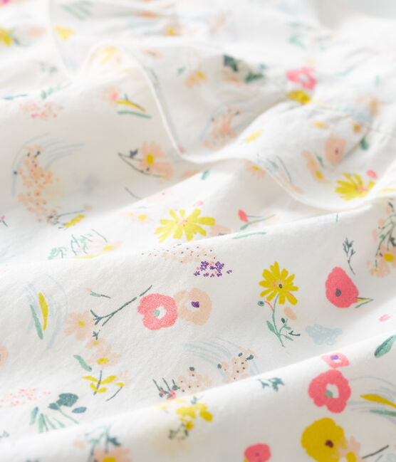 Gemusterter Baby-Spieler für Mädchen weiss MARSHMALLOW/weiss MULTICO
