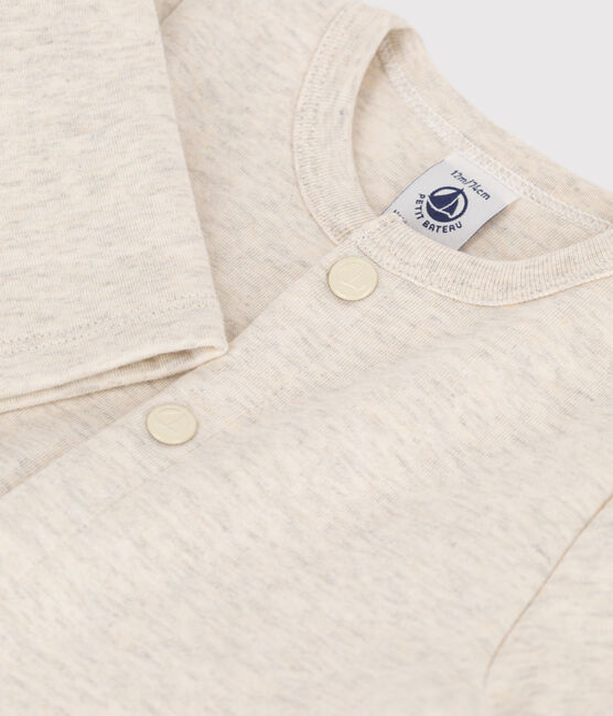 Baby-Cardigan aus dickem, einfarbigem Jersey beige MONTELIMAR CHINE