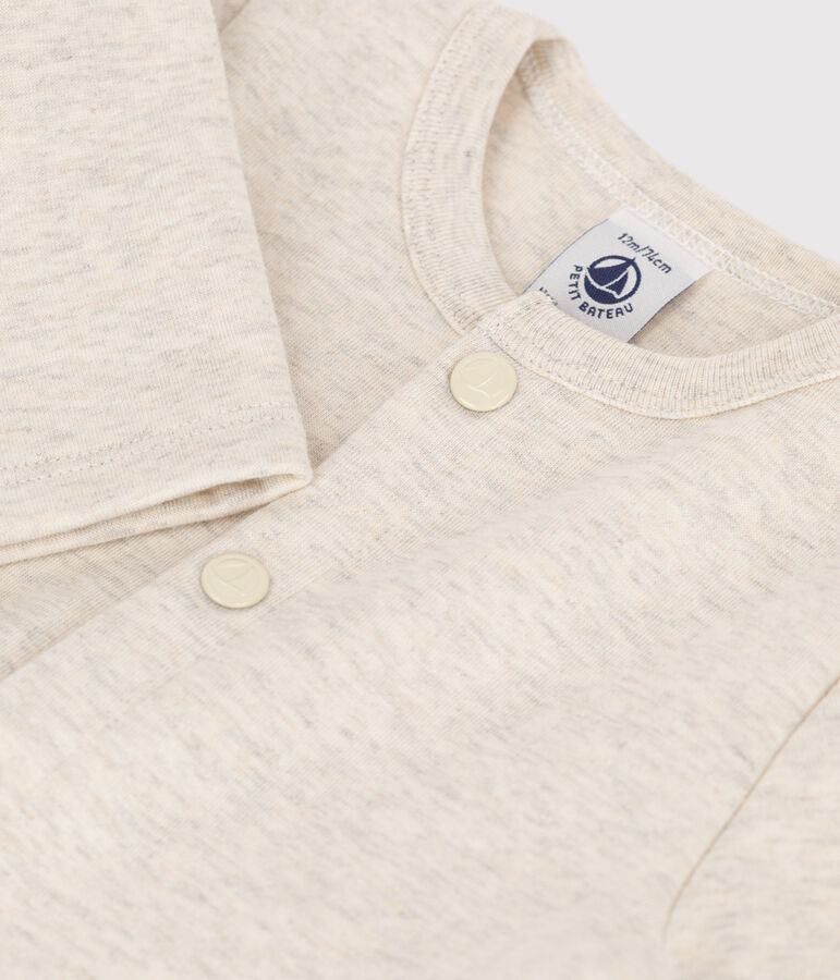 Baby-Cardigan aus dickem, einfarbigem Jersey beige