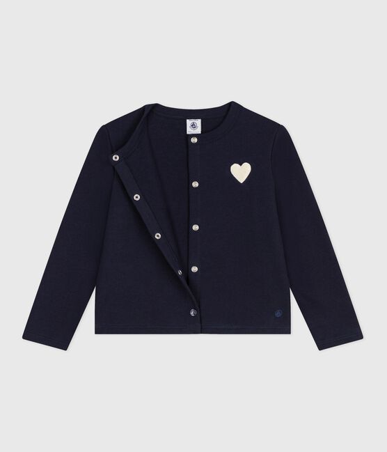 Kinder-Cardigan aus Molton für Mädchen blau SMOKING
