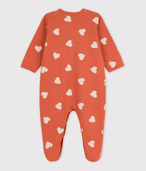 Baby-Strampler aus Molton rosa/naturfarben