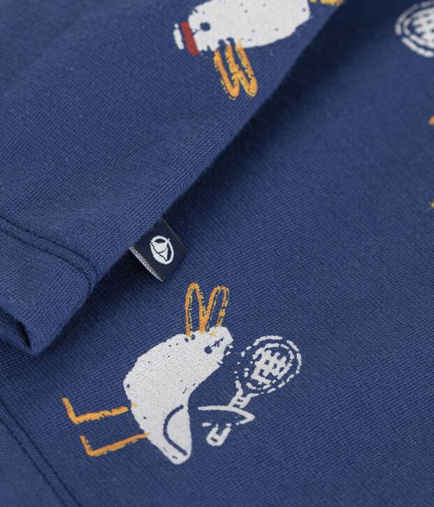 Kurz&auml;rmeliges Kinder-T-Shirt aus Baumwolle mit M&ouml;wenmotiv blau/vielfarbig