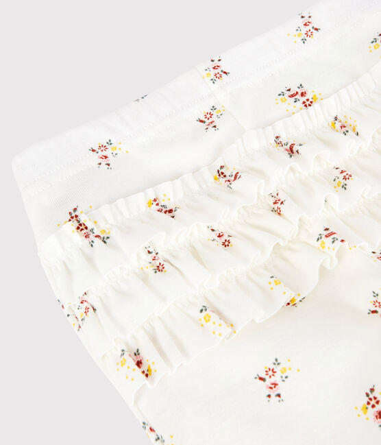 Bedruckte Baby-Leggings aus Baumwolle für Mädchen weiss MARSHMALLOW/weiss MULTICO