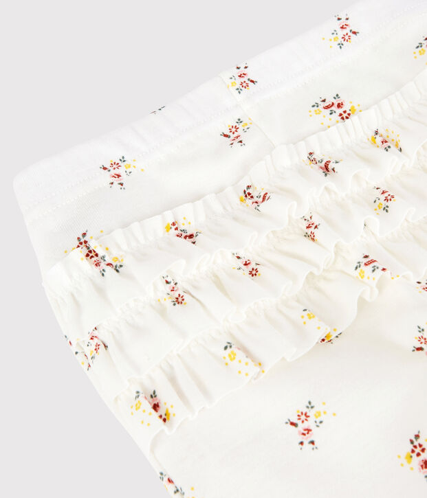 Bedruckte Baby-Leggings aus Baumwolle f&uuml;r M&auml;dchen weiss/vielfarbig