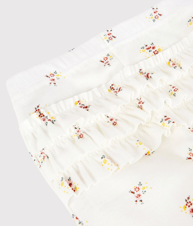 Bedruckte Baby-Leggings aus Baumwolle f&uuml;r M&auml;dchen weiss/vielfarbig