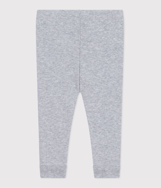 Baby-Leggings aus einfarbiger Baumwolle grau FUMEE CHINE