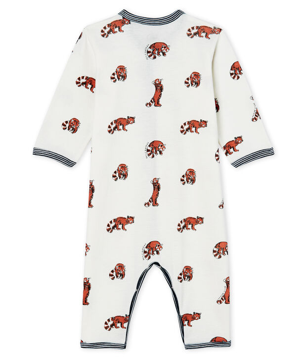 Baby-Strampler, wattiert, ohne Fu&szlig; aus Baumwolle weiss/vielfarbig