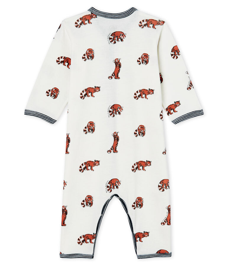 Baby-Strampler, wattiert, ohne Fu&szlig; aus Baumwolle weiss/vielfarbig