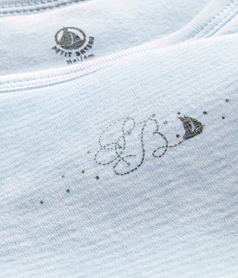 Geringelter Baby-Jungen-Schlafsack blau FRAICHEUR/weiss ECUME