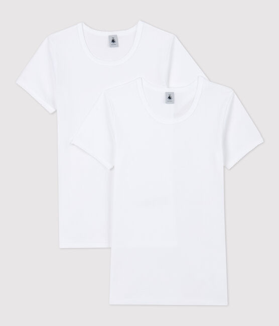 2er-Set kurzärmelige weiße T-Shirts für Mädchen variante 1