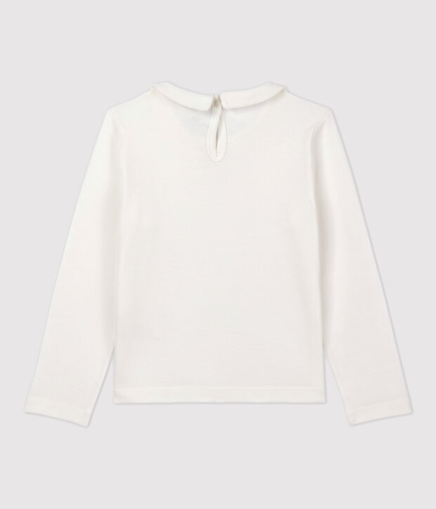 Lang&auml;rmeliges Kinder-T-Shirt aus Baumwolle f&uuml;r M&auml;dchen weiss