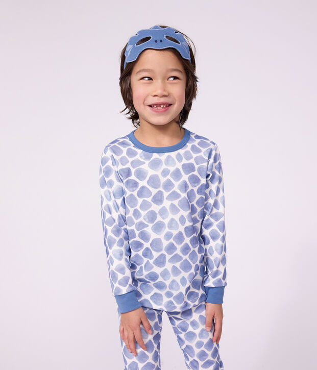 Kinder-Pyjama zum Verkleiden Drache aus Baumwolle blau/blau